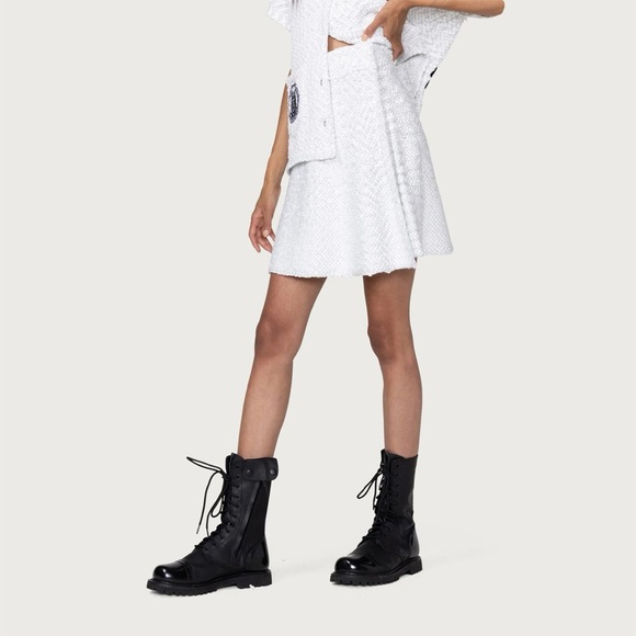 Honor the Gift White Private School Knit Wrap A-line Mini Skirt NEW - Picture 3 of 6